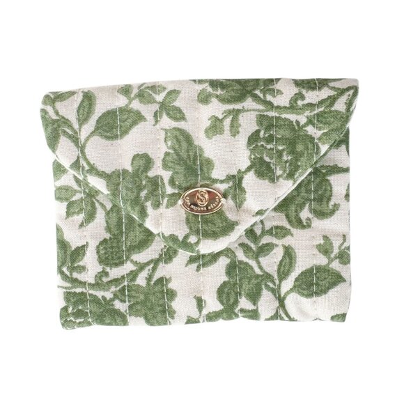 Sezane Handbags - Sézane Green Floral Quilted Coin Purse